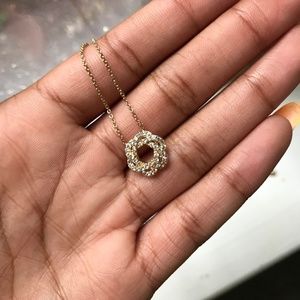 TWISTED KNOT FAUX DIAMOND GOLD NECKLACE